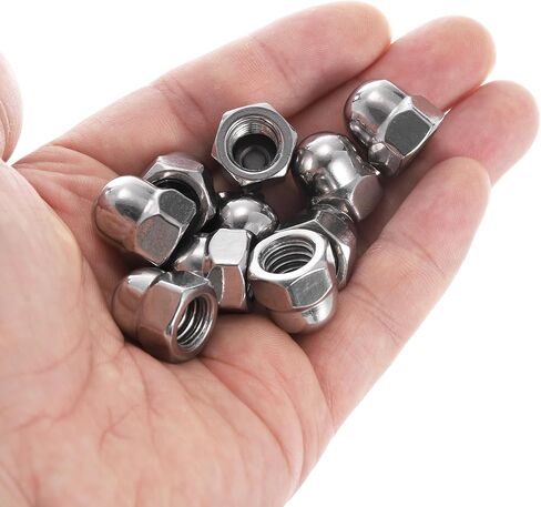 uxcell 1/4"-20 Acorn Cap Nuts, 20Pcs 316 Stainless Steel Dome Cap Head Acorn Nut Hardware Nuts for Bolt Cover, Silvery in Saudi Arabia