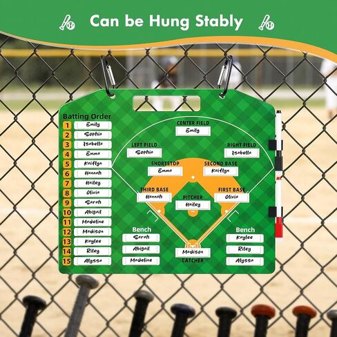 Magnetic Baseball Coach Board,Dry Erase Baseball Lineup Board for Dugout,Baseball Coaching Tactical Clipboard with 40 Lineup Cards and Marker,Tactical Baseball Coaching Board Accessories in Saudi Arabia