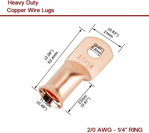 25pcs 4/0 AWG-3/8(M10) Battery Lugs,Ring Terminals,Terminal Connectors,Heavy Duty Cable Lugs,Battery Cable Ends in Saudi Arabia
