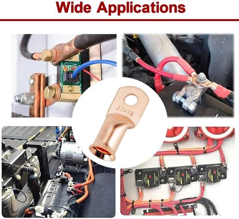 25pcs 4/0 AWG-3/8(M10) Battery Lugs,Ring Terminals,Terminal Connectors,Heavy Duty Cable Lugs,Battery Cable Ends in Saudi Arabia