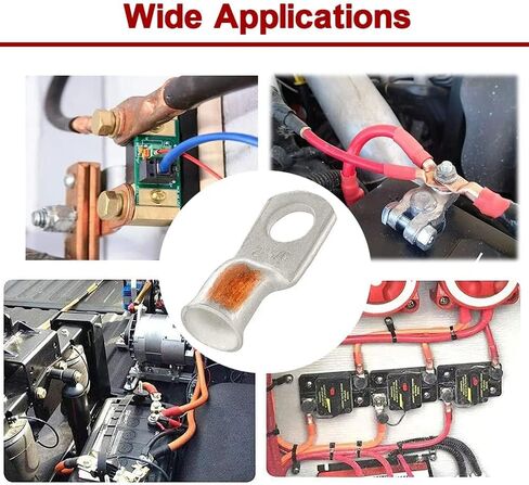 25pcs 4/0 AWG-3/8(M10) Battery Lugs,Ring Terminals,Terminal Connectors,Heavy Duty Cable Lugs,Battery Cable Ends in Saudi Arabia