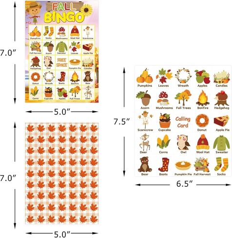Fall Bingo Game for Kids 24 Players Happy Harvest Thanksgiving Party Game Supply in Saudi Arabia