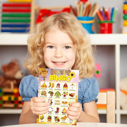 Fall Bingo Game for Kids 24 Players Happy Harvest Thanksgiving Party Game Supply in Saudi Arabia