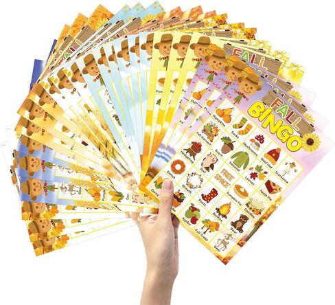 Fall Bingo Game for Kids 24 Players Happy Harvest Thanksgiving Party Game Supply in Saudi Arabia