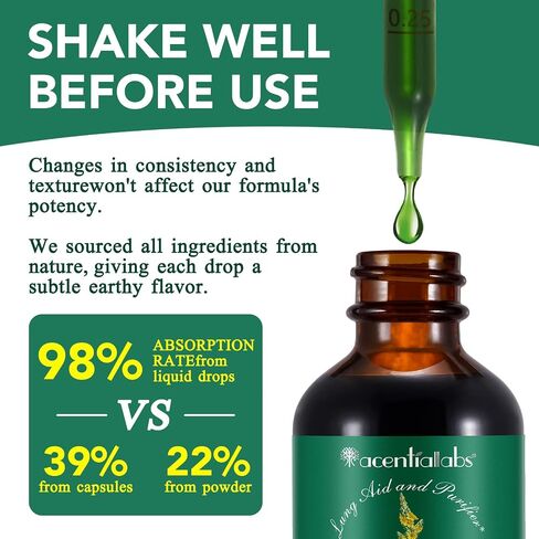 Mullein Leaf Extract Tincture for Better Lung | Mullein Leaf Liquid Extract | Healthy Breathing| Non GMO | Alcohol Free | Vegan | 2 Fl Oz in Saudi Arabia