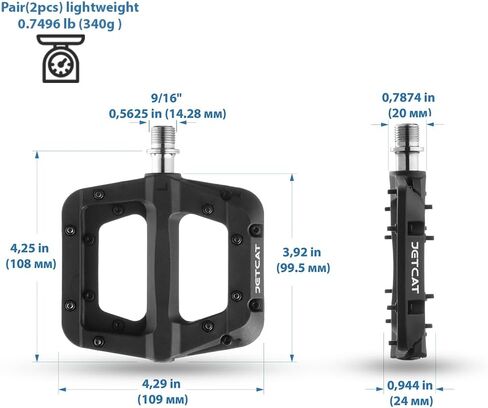 Mountain Bike Pedals Flat - MTB Pedals Flat, Bicycle Pedals for BMX/MTN/Road/Gravel/EBike, BMX Pedals, Flat Platform Pedals, Adults & Kids Bike Pedals as Replacement Upgrades Parts 9/16 in Saudi Arabia