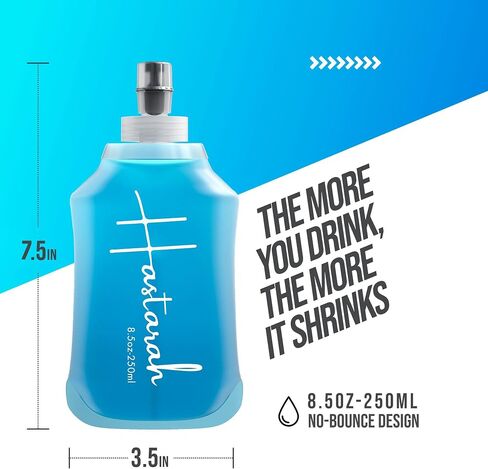 Running Water Bottle Hand Held- Flexible Running Bottle| Collapses As You Drink, Soft Flask Running Bottles, Handheld Water Bottles for Runners Water Bottle, Soft Water Bottles (5oz-Twin) in Saudi Arabia