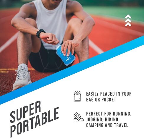 Running Water Bottle Hand Held- Flexible Running Bottle| Collapses As You Drink, Soft Flask Running Bottles, Handheld Water Bottles for Runners Water Bottle, Soft Water Bottles (5oz-Twin) in Saudi Arabia