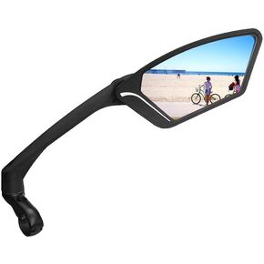 MEACHOW New Scratch Resistant Glass Lens,Handlebar Bike Mirror, Rotatable Safe Rearview Mirror, Bicycle Mirror,ME-010