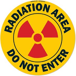 Radiation Area Non-Slip Floor Marker | 6 Pack of 16" Circle Floor Marker Vinyl Decal| Protect Your Business, Work Place & Customers | Made in The USA