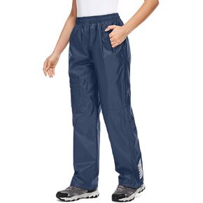Women's Rain Pants Waterproof Hiking Pants Windproof Lightweight Rain Over Pants for Outdoor Golf Fishing Rainy Day