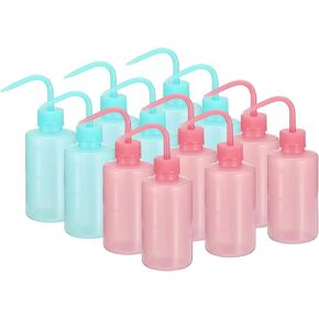 PATIKIL 250ml Wash Bottle, 12pcs Plastic Squeeze Bottle Narrow Mouth Bottle Watering Tools Foam Bottle for Green Soap Cleaning Washing Irrigation, Pink Clear