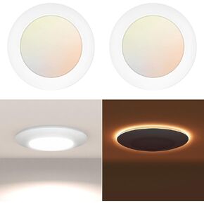 12Pack 5/6 Inch LED Disk Lights, Dimmable Flush Mount Ceiling Light, 2700K-6000K 5CCT Selectable 15W 1050LM Disc Light-ETL and Energy Star