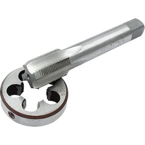Hordion M12 x 1.5mm Tap and Die Set, High-speed Steel Thread Tap Die Set,Right Hand Machine Tap with Round Threading Die