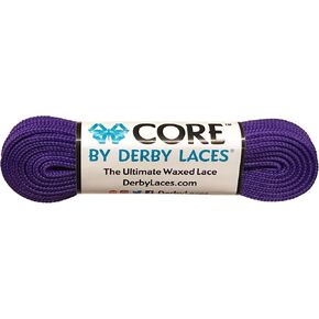 Derby Laces CORE Narrow 6mm Waxed Lace for Figure Skates, Roller Skates, Boots, and Regular Shoes (Purple, 54 Inch / 137 cm)