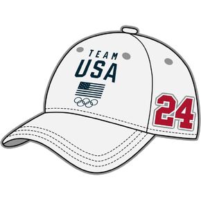 Team USA Baseball Cap Lapel Pin on Backer Card with Hologram White