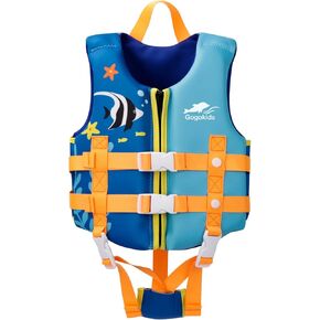 Gogokids Toddler Swim Vest, Floaties for Kids 20-70 Pounds, Float Jacket with Adjustable Safety Strap, Floation Pool Trainer Vest Learn to Swim for Boys Girls 1-9 Years