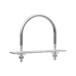 304 Stainless Steel Round Bend U-Bolts 4.49"(114mm) Inner Width 5.83"(148mm) Length M10 with Nuts, Frame Plate, Washers, Accessories for Boat Trailer Axle Sailboat Trailer