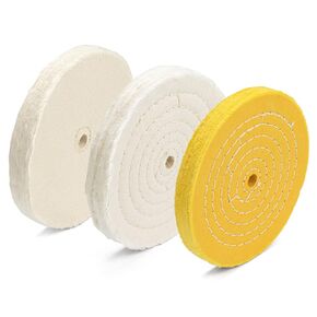 ENKAY - 8" Extra Thick Loose Cotton Buffing Wheels (2 Pack) for Polishing Metal and More, for Use with Polishing Compounds, Buffing Machines & Bench Grinders (80 Ply each)