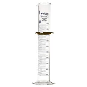 Eisco Labs - Graduated Cylinder, 1000mL - ASTM, Class A - Tolerance ±3.00mL - Protective Collar, Hexagonal Base - Blue Graduations - with Individual Work Certificate - Borosilicate 3.3 Glass