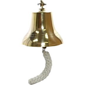6" Brass Ship Bell - Nautical Bells Rustic Christmas Vintage Home Decor Gifts