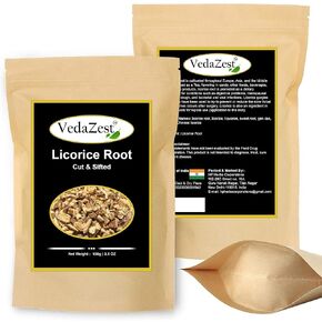 VedaZest Organic Licorice Root (100g), Non-GMO, Dried & Pure Licorice Root Tea, Mulethi, For Digestion, Skin Health, Hair & Face