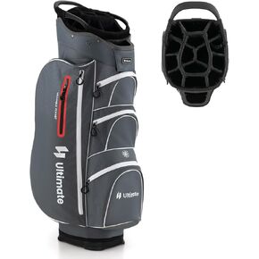 Tangkula Golf Cart Bag with 15 Way Top Dividers, Lightweight Golf Clubs Bag with Individual Putter Well & 7 Pockets, Cooler Bag, Shoulder Strap & Rain Hood, Portable Golf Carry Bag for Men & Women