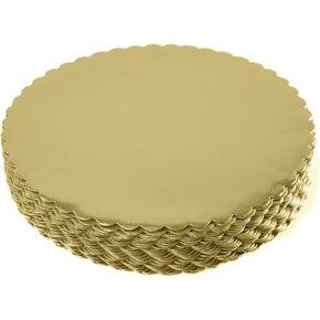 ONE MORE [15pcs] 12" Gold Cakeboard Round,Disposable Cake Circle Base Boards Cake Plate Round Coated Circle Cakeboard Base 12inch,Pack of 15