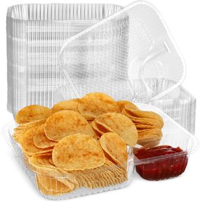 200 Pack Plastic Nacho Trays Large 6 x 8 Inch 22 oz Disposable Tray for Nachos Movie Night Snack Trays Concession Stand Supplies Plastic Serving Trays for Party Cheese Snacks Food Container