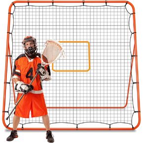 Honoson 6 x 6 ft Lacrosse Rebounder Practice Net Lacrosse Training for Backyard Catching Throwing Shooting Training Screen for Sports Lacrosse Softball Baseball