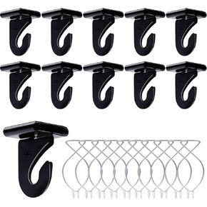 40 Drop Ceiling Hooks for Classrooms & Offices, Black Heavy Duty Ceiling Hooks for Hanging Plants & Decorations, Metal T-Bar Hooks for Suspended Drop Ceiling Tiles