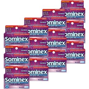 Sominex Nighttime Sleep-Aid Caplets, Maximum Strength, 16 ct. (Pack of 12)