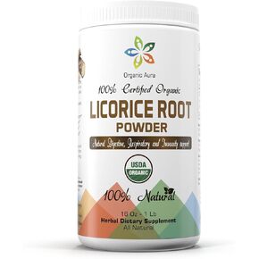 Licorice Root Powder 16Oz -1Lb. Natural Digestive and Immune Support. Enhances overall health. 100% Natural and Raw Superfood Supplement. No GMO. Gluten Free.