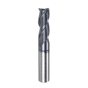 uxcell Carbide Square End Mill, 3/8" Diameter TiAlN Coated 3 Flutes Milling Bit Cutter, for Hardened Steel Stainless Steel Alloy Metal, 3/8" Shank 1-1/4" Cut Length 2-1/2" Long HRC55
