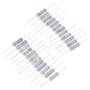 MECCANIXITY Metal Oxide Film Resistors Assortment Kit 5W 5% Tolerance, 120 Pieces 24 Values