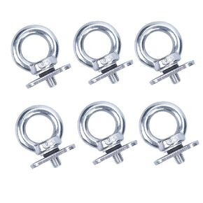Thorn Track Mount Tie Down Eyelets, M6 Metal Eye Bolts, 316 Stainless Steel, Hold Bungee Cord or Ropes Up to 0.6 Inch,Pack of 6