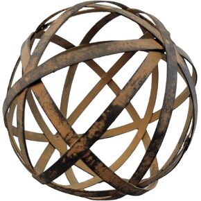 Audrey's Rustic 5 inch metal band decorative bowl filler ball