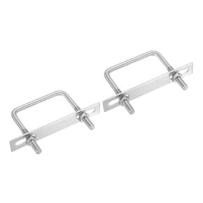 PATIKIL M8x25x75mm Square U-Bolts Kit, 2Set 304 Stainless Steel Square U Shaped Bolts Replacement Parts with Frame Plates and Nuts for Ski Board Sailboat Trailer