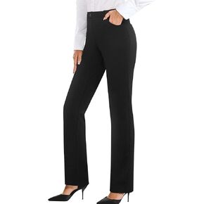 Rheane Dress Pants Women Stretchy Straight Leg Dress Pants with Belt Loops Work Pants for Women Business Casual Pants