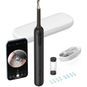 أداة إزالة شمع الأذن، منظف الأذن من بيبيرد مع كاميرا أذن 1080 بكسل، طقم تنظيف الأذن مع 8 قطع من مجارف الأذن المصنوعة من السيليكون الناعم، مزيل شمع الأذن مع ضوء، صندوق تخزين، منظف الأذن لأجهزة iPhone وiPad وAndroid in Kuwait