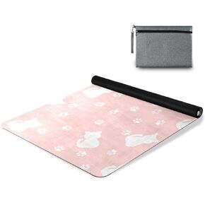 Cute Chubby Frog Yoga Mat, 71 x 26 Inch Non-slip Yoga Mats Folding Travel Exercise Mat Indoor Outdoor Gym Pilates with Storage Bag for Women Men