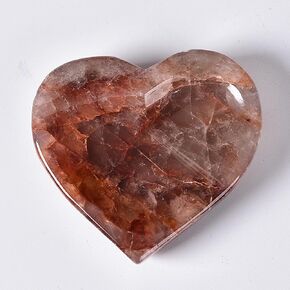 JIC Gem Natural Rose Quartz Stone Bowl Heart Shape Healing Crystal Decorative Bowl Jewelry Tray Home Office Decor Small