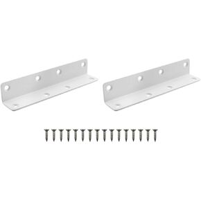 2PCS 137mm White L Bracket 90-Degree Stainless Steel Corner Brace Angle Bracket Wood Shelf Furniture Cabinet Corner Bracket
