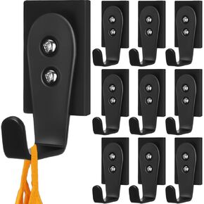 10 Pcs Magnetic Hooks, Rectangle Rubber Coated Magnet Hooks, Heavy Duty Wreath Hangers for Front Door Garland Hook Wreath Holder for Metal Door Decoration Towel Coat Bag Indoor Hanging