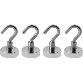Grip 4 pc Small Magnetic Eyebolts Professional Strength (40 lb Capacity) - Hang Tools, Utensils, Plants - Fishing Magnet - Home, Garage, Workshop