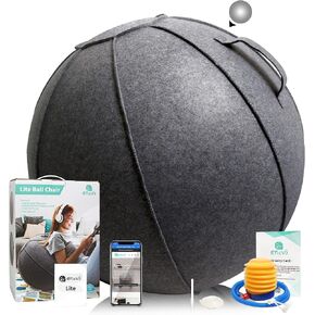Lite Ball Chair, Yoga Ball Exercise Ball with Slipcover for Home Office Desk, Stability Ball & Balance Ball Seat to Relieve Back Pain