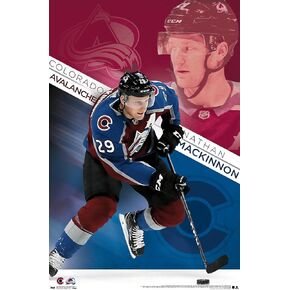 Trends International NHL Colorado Avalanche - Nathan Mackinnon Wall Poster, 14.725" x 22.375", Barnwood Framed Version
