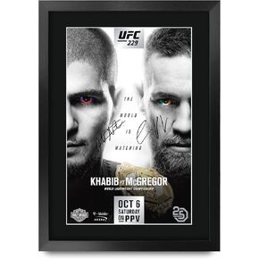 HWC Trading UFC 196 Programme Poster Conor McGregor Nate Diaz Holly Holm Miesha Tate Signed 16 x 12 inch Framed Gift Printed Autograph MMA Wrestling Print Photo Picture Display - 16" x 12" Framed
