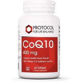 Protocol CoQ10 400mg with Vitamin E - Antioxidant Supplement and Heart Health Support - 60 Softgels