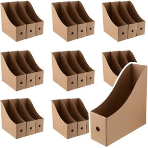 24 PCS Cardboard Magazine Holder, A4 Magazine File Holder with Labels, Cardboard Document Holder for Office Dormitory Home